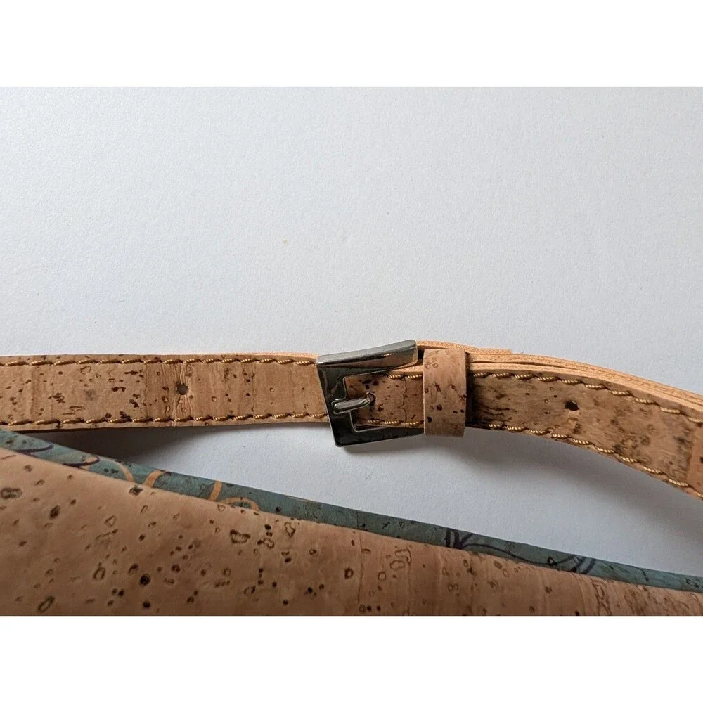 Bent & Bree Ivy Cork Crossbody Bag Eco Friendly Vegan Bird Print Purse Green